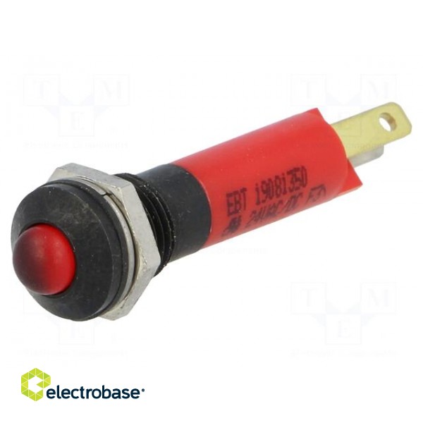 Indicator: LED | prominent | 24VDC | Cutout: Ø8mm | IP67 | plastic фото 1