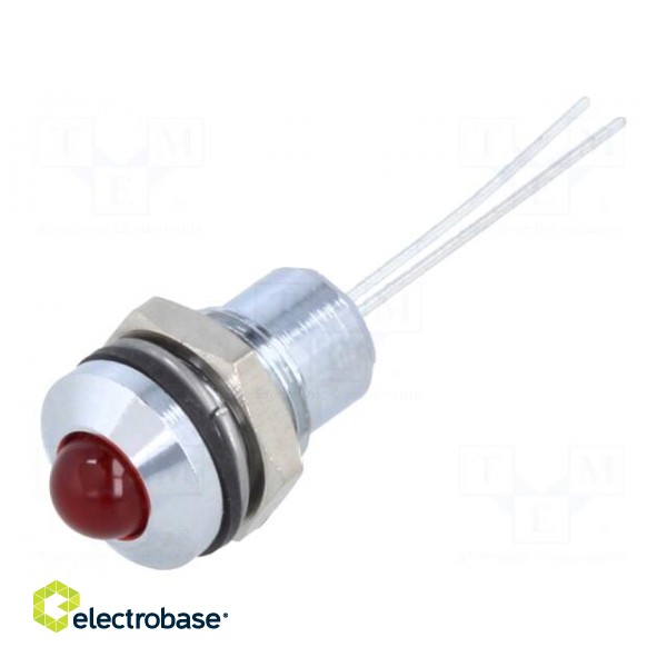 Indicator: LED | prominent | red | 2VDC | Ø8mm | connectors 2,8x0,8mm