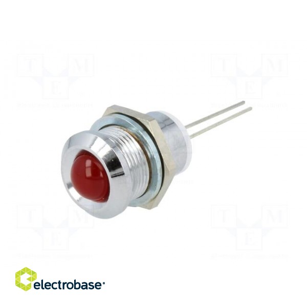 Indicator: LED | prominent | Cutout: Ø12mm | for PCB | brass | ØLED: 8mm paveikslėlis 2