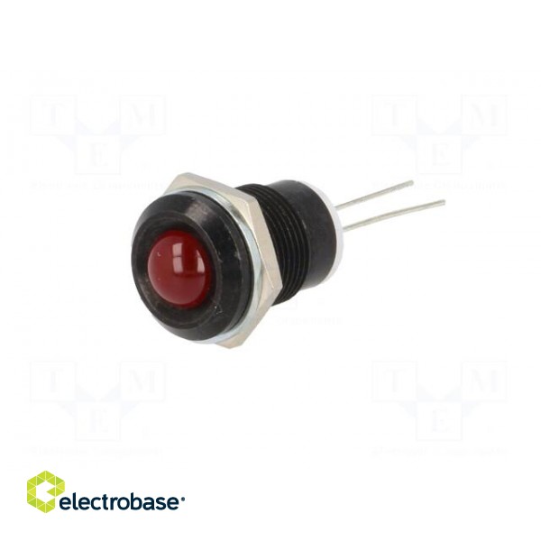 Indicator: LED | prominent | Cutout: Ø12mm | for PCB | brass | ØLED: 8mm image 2