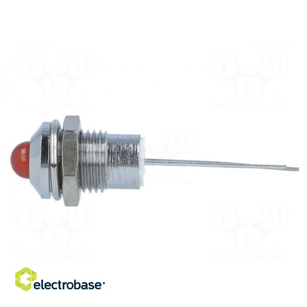 Indicator: LED | prominent | red | Ø8.2mm | IP40 | for PCB | brass image 3