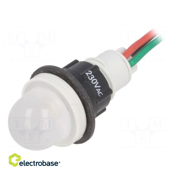 Indicator: LED | prominent | red/green | 230VAC | Ø13mm | leads 300mm