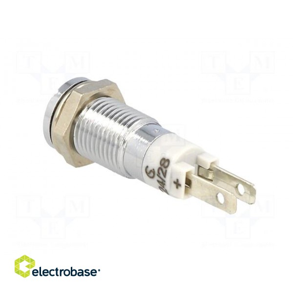Indicator: LED | prominent | white | 24÷28VDC | Ø8.2mm | IP40 | metal image 4