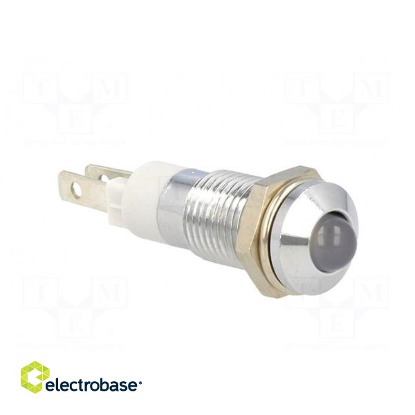 Indicator: LED | prominent | white | 24÷28VDC | Ø8.2mm | IP40 | metal image 2