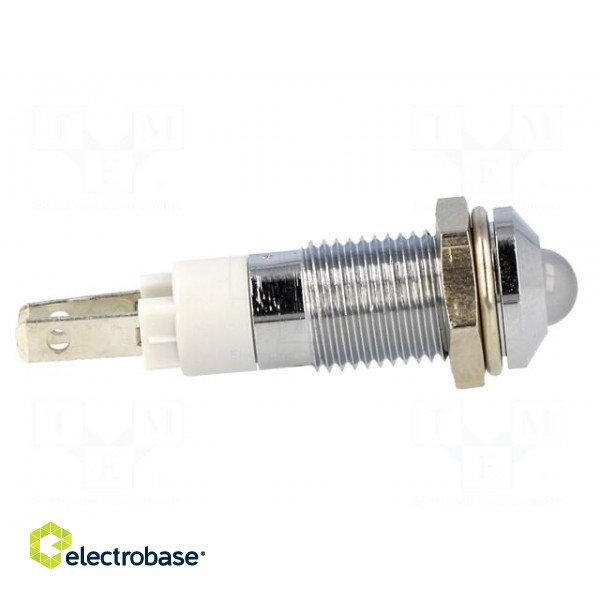 Indicator: LED | prominent | white | 24÷28VDC | Ø8.2mm | IP40 | metal image 7