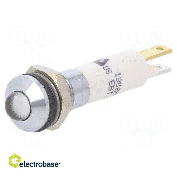 Indicator: LED | prominent | white | 24VDC | 24VAC | Ø8mm | IP67 | ØLED: 5mm image 1