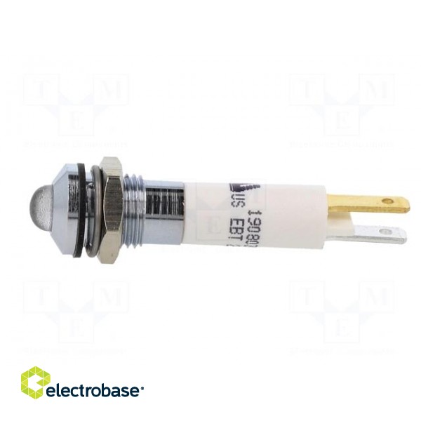 Indicator: LED | prominent | white | 24VDC | 24VAC | Ø8mm | IP67 | ØLED: 5mm фото 3