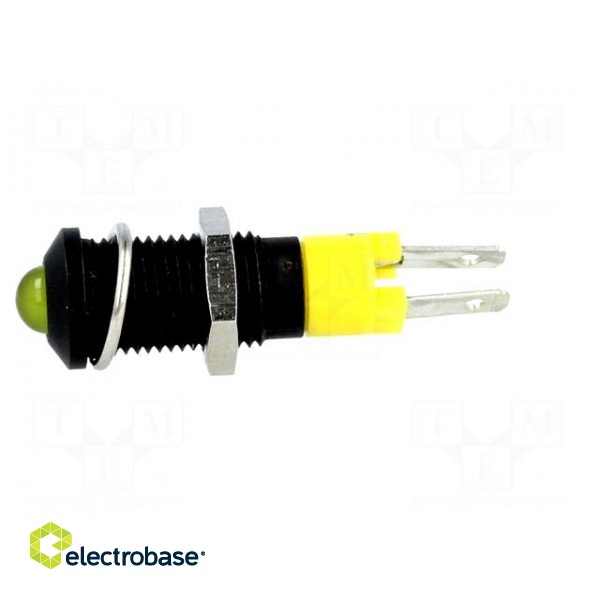 Indicator: LED | prominent | yellow | 12÷14VDC | Ø8.2mm | IP40 | metal image 3