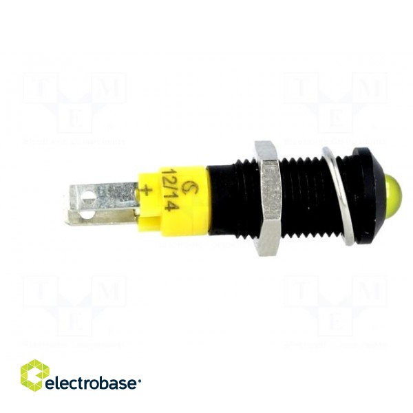 Indicator: LED | prominent | yellow | 12÷14VDC | Ø8.2mm | IP40 | metal image 7