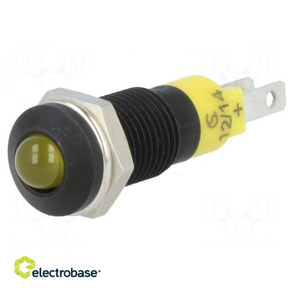 Indicator: LED | prominent | 12÷14VDC | Cutout: Ø8.2mm | IP40 | metal image 1