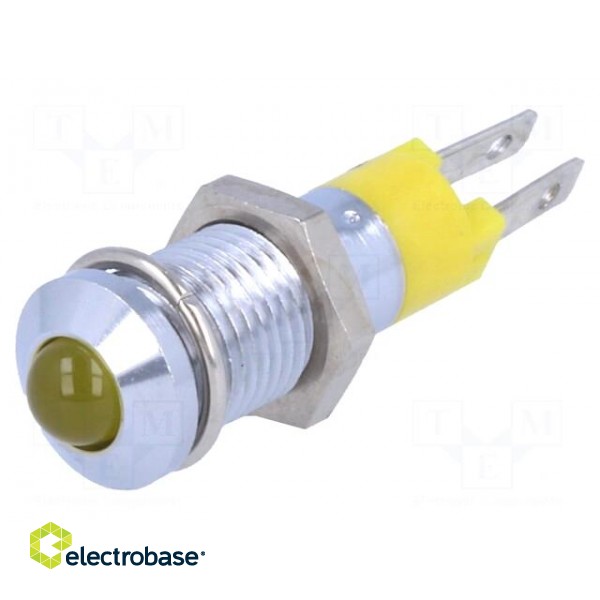 Indicator: LED | prominent | 12÷14VDC | Cutout: Ø8.2mm | IP40 | metal image 1
