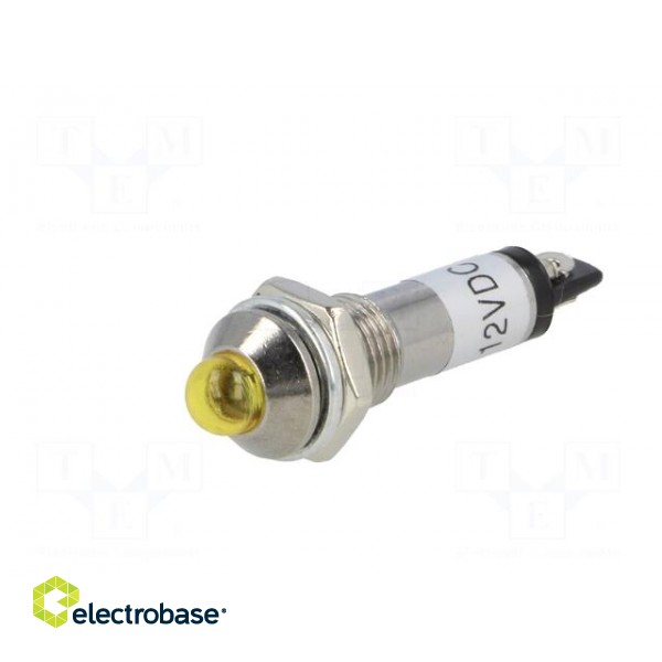 Indicator: LED | prominent | 12VDC | Cutout: Ø8.2mm | IP40 | metal фото 2