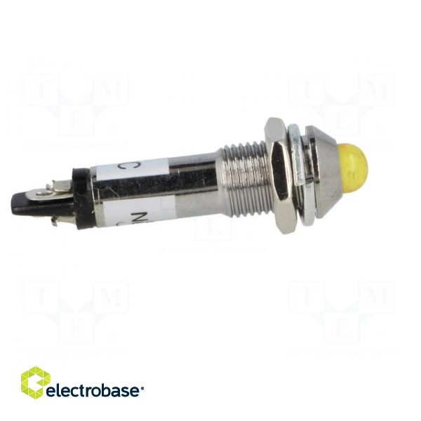Indicator: LED | prominent | yellow | 12VDC | Ø8.2mm | IP40 | metal image 7