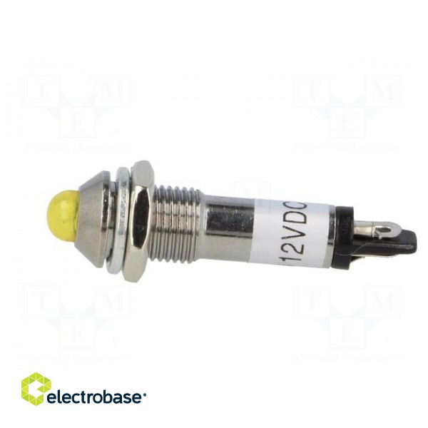Indicator: LED | prominent | 12VDC | Cutout: Ø8.2mm | IP40 | metal image 3