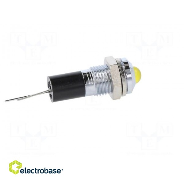 Indicator: LED | prominent | yellow | 12VDC | Ø8mm | for PCB | brass фото 7