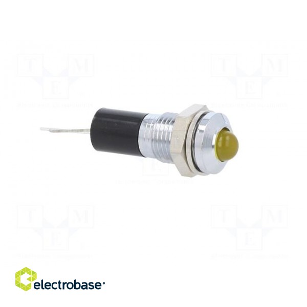 Indicator: LED | prominent | yellow | 12VDC | Ø8mm | for PCB | brass фото 8