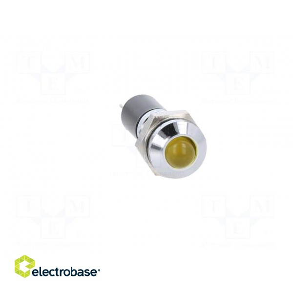 Indicator: LED | prominent | yellow | 12VDC | Ø8mm | for PCB | brass фото 9