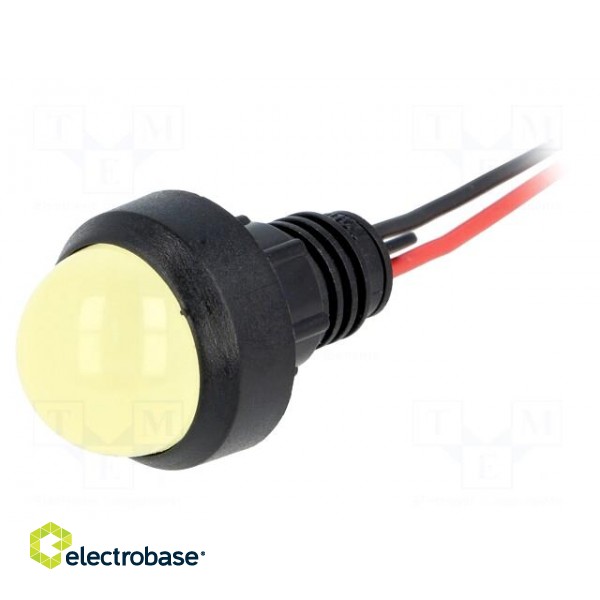 Indicator: LED | prominent | 220VDC | Cutout: Ø13mm | IP40 | 300mm leads