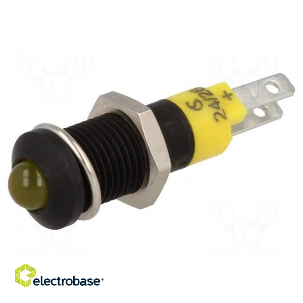 Indicator: LED | prominent | 24÷28VDC | Cutout: Ø8.2mm | IP40 | metal image 1