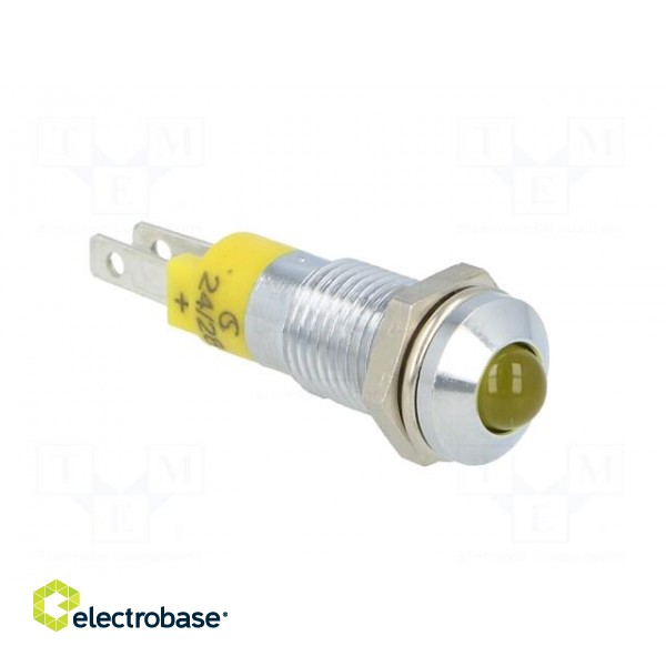 Indicator: LED | prominent | 24÷28VDC | Cutout: Ø8.2mm | IP40 | metal image 8