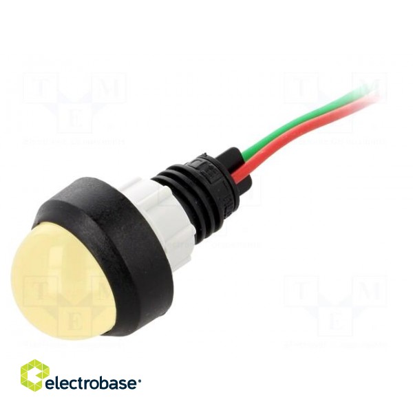 Indicator: LED | prominent | yellow | 24VDC | 24VAC | Ø13mm | IP40