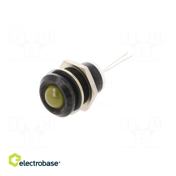 Indicator: LED | prominent | Cutout: Ø12mm | for PCB | brass | ØLED: 8mm image 2