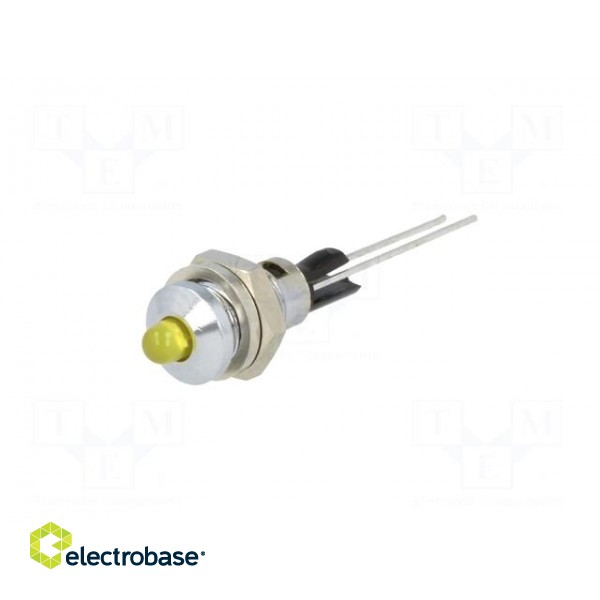 Indicator: LED | prominent | Cutout: Ø6mm | for PCB | brass | ØLED: 3mm paveikslėlis 2