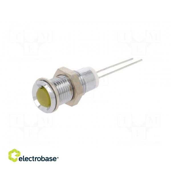 Indicator: LED | prominent | Cutout: Ø8mm | for PCB | brass | ØLED: 5mm image 2