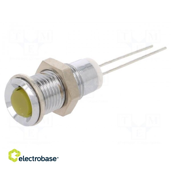 Indicator: LED | prominent | Cutout: Ø8mm | for PCB | brass | ØLED: 5mm image 1