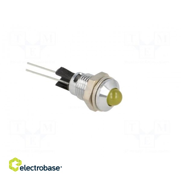 Indicator: LED | prominent | yellow | Ø8mm | for PCB | brass | ØLED: 5mm image 8
