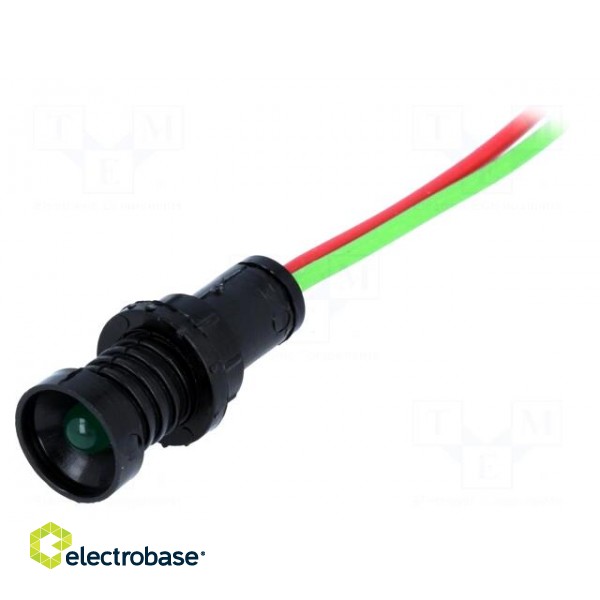 Indicator: LED | recessed | green | 12÷24VDC | 12÷24VAC | Ø10mm | IP20