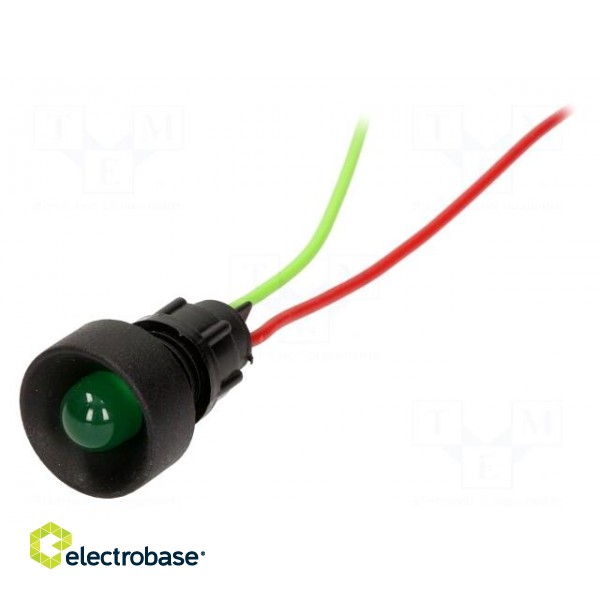 Indicator: LED | recessed | green | 12÷24VDC | 12÷24VAC | Ø13mm | IP20