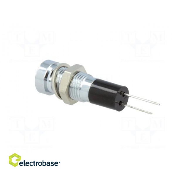 Indicator: LED | recessed | red | 12VDC | Ø8mm | for PCB | brass | ØLED: 5mm image 4