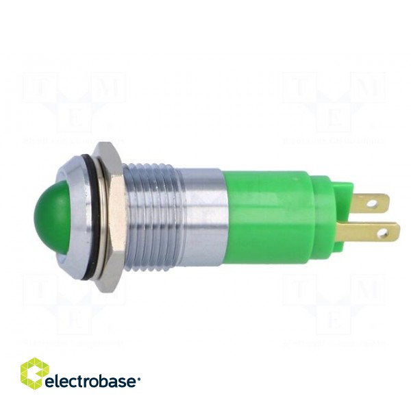 Indicator: LED | recessed | green | 230VAC | Ø14.2mm | IP67 | metal image 3