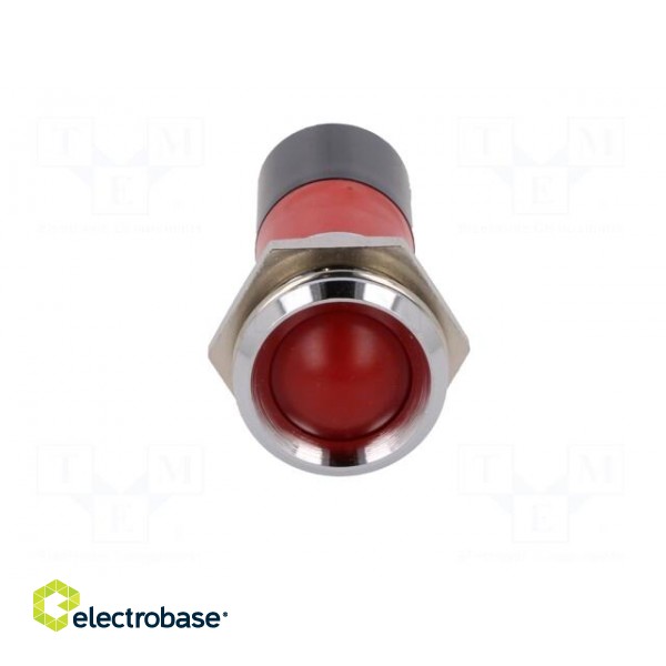 Indicator: LED | recessed | red | 230VDC | 230VAC | Ø22.2mm | IP67 | metal image 9
