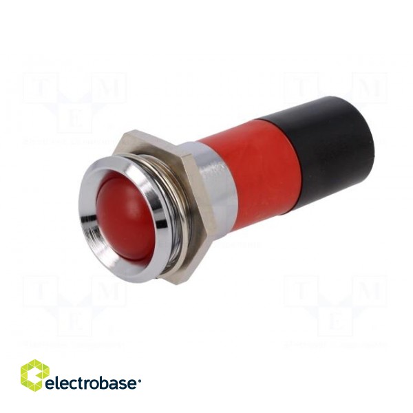 Indicator: LED | recessed | red | 230VDC | 230VAC | Ø22.2mm | IP67 | metal image 2