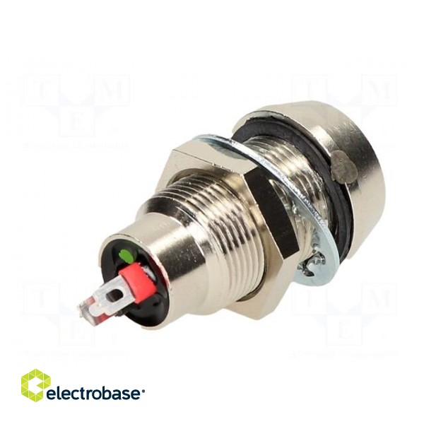 Indicator: LED | recessed | 28VDC | Cutout: Ø12.7mm | IP67 | brass фото 6