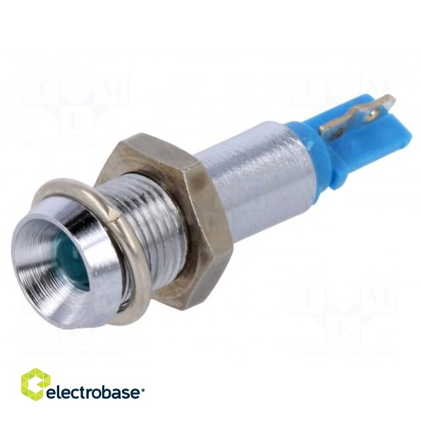 Indicator: LED | recessed | blue | 24÷28VAC | Ø6.2mm | for soldering фото 1