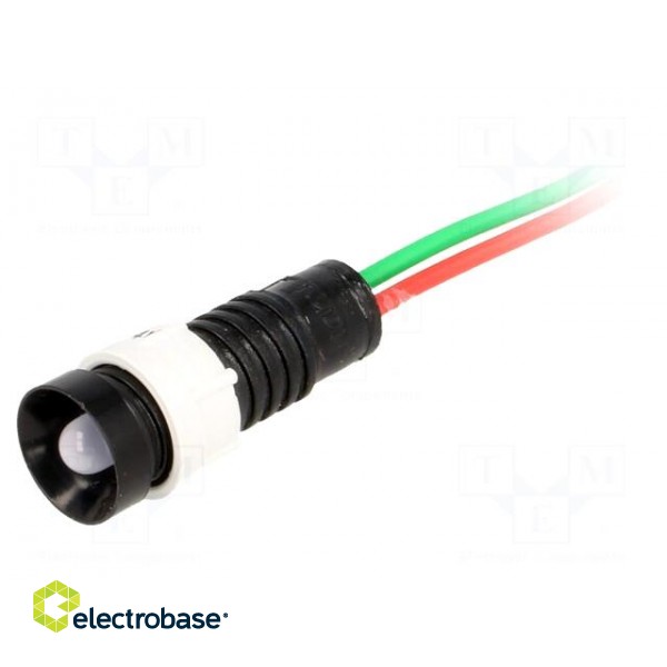 Indicator: LED | recessed | 24VDC | 24VAC | Cutout: Ø11mm | IP40 | plastic