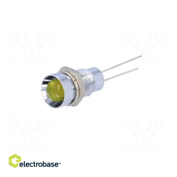 Indicator: LED | recessed | yellow | Ø8.2mm | IP40 | for PCB | brass image 2