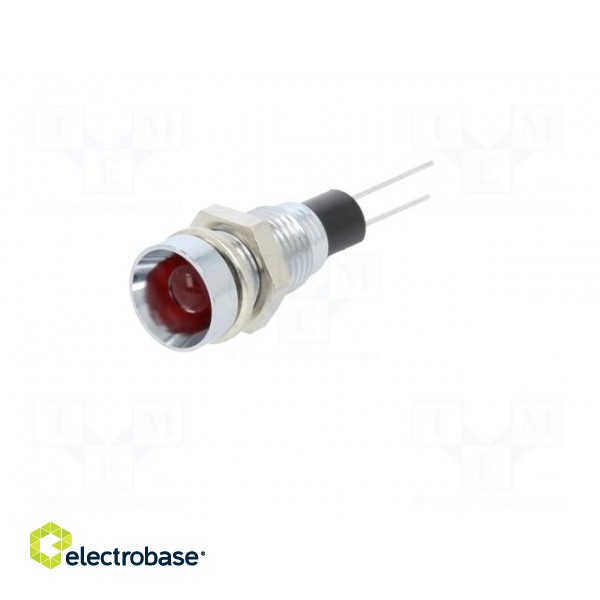 Indicator: LED | recessed | red | Ø8mm | for PCB | brass | ØLED: 5mm image 2