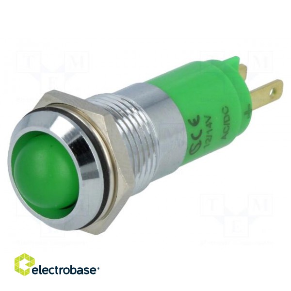 Indicator: LED | recessed | 12÷14VDC | 12÷14VAC | Cutout: Ø14.2mm | IP67 paveikslėlis 1
