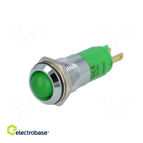 Indicator: LED | recessed | green | 12÷14VDC | 12÷14VAC | Ø14.2mm | IP67 image 2