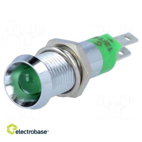 Indicator: LED | recessed | 12÷14VDC | Cutout: Ø8.2mm | IP67 | metal фото 1