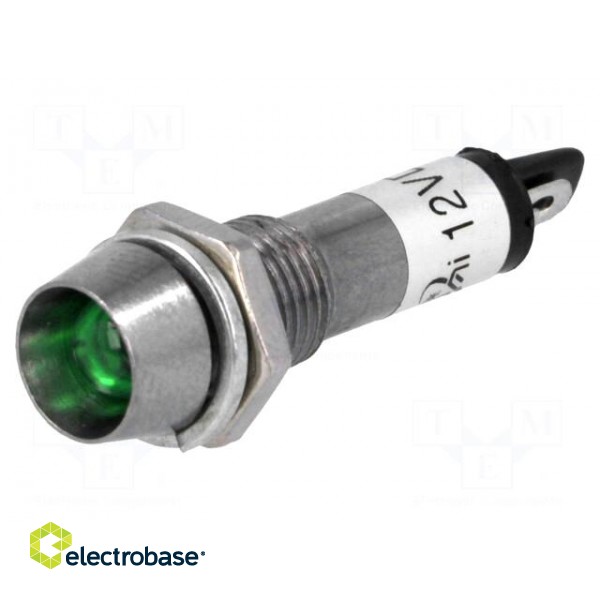 Indicator: LED | recessed | 12VDC | Cutout: Ø8.2mm | IP40 | metal image 1