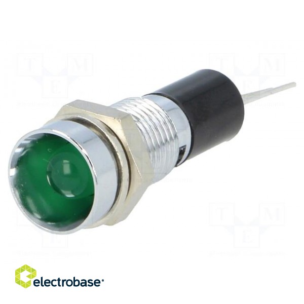 Indicator: LED | recessed | 12VDC | Cutout: Ø8mm | for PCB | brass image 1