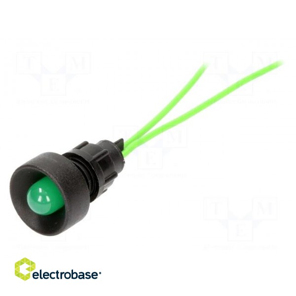 Indicator: LED | recessed | 230VAC | Cutout: Ø13mm | IP20 | 300mm leads