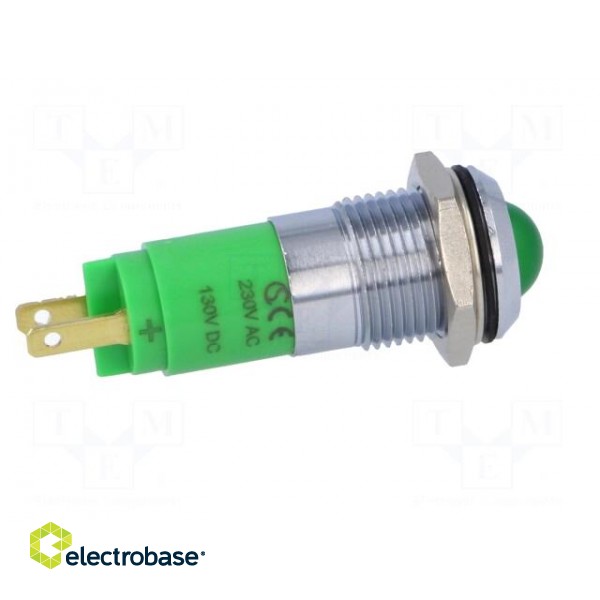 Indicator: LED | recessed | green | 230VAC | Ø14.2mm | IP67 | metal image 7