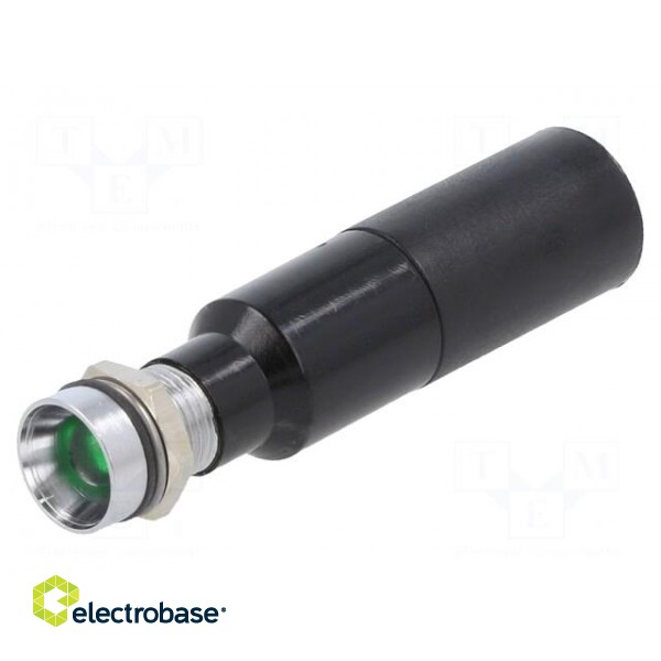 Indicator: LED | recessed | green | 230VAC | Ø8mm | IP67 | metal,plastic image 1