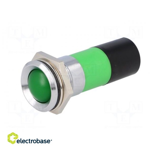 Indicator: LED | recessed | green | 230VDC | 230VAC | Ø22.2mm | IP67 image 2